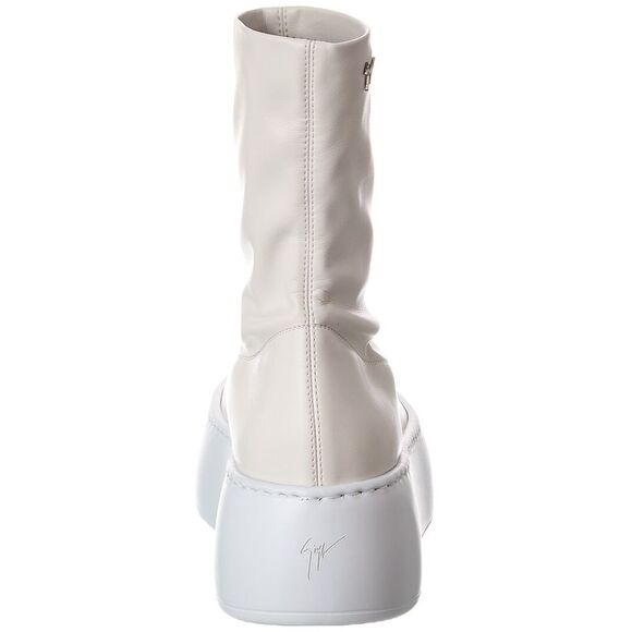 Giuseppe Zanotti Alma Leather Platform Boot, White - Picture 3 of 5